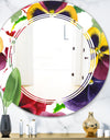 Floral Botanical Retro VIII - Modern Round or Oval Wall Mirror - Triple C