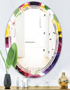 Floral Botanical Retro VIII - Modern Round or Oval Wall Mirror - Triple C