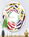 Floral Botanical Retro VIII - Modern Round or Oval Wall Mirror - Whirl