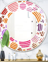 Abstract Geometric Circular Retro II - Modern Round or Oval Wall Mirror - Wave