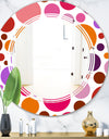 Abstract Geometric Circular Retro II - Modern Round or Oval Wall Mirror - Triple C