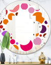 Abstract Geometric Circular Retro II - Modern Round or Oval Wall Mirror - Quatrefoil