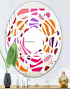 Abstract Geometric Circular Retro II - Modern Round or Oval Wall Mirror - Whirl