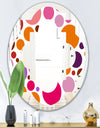 Abstract Geometric Circular Retro II - Modern Round or Oval Wall Mirror - Quatrefoil