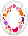 Abstract Geometric Circular Retro II - Modern Round or Oval Wall Mirror - Quatrefoil