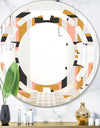 Abstract Retro Geometric IX - Modern Round or Oval Wall Mirror - Space