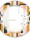 Abstract Retro Geometric IX - Modern Round or Oval Wall Mirror - Triple C