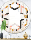 Abstract Retro Geometric IX - Modern Round or Oval Wall Mirror - Hexagon Star