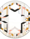 Abstract Retro Geometric IX - Modern Round or Oval Wall Mirror - Hexagon Star