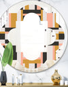 Abstract Retro Geometric IX - Modern Round or Oval Wall Mirror - Quatrefoil