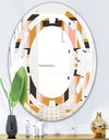 Abstract Retro Geometric IX - Modern Round or Oval Wall Mirror - Space