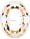 Abstract Retro Geometric IX - Modern Round or Oval Wall Mirror - Space