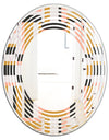 Abstract Retro Geometric IX - Modern Round or Oval Wall Mirror - Wave