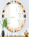 Abstract Retro Geometric IX - Modern Round or Oval Wall Mirror - Triple C