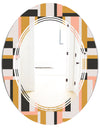 Abstract Retro Geometric IX - Modern Round or Oval Wall Mirror - Triple C