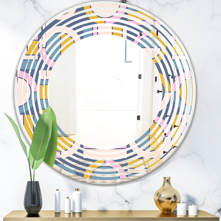 Retro Circular Design I - Modern Round or Oval Wall Mirror - Wave