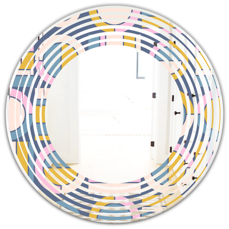 Retro Circular Design I - Modern Round or Oval Wall Mirror - Wave