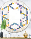 Retro Circular Design I - Modern Round or Oval Wall Mirror - Hexagon Star