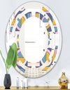 Retro Circular Design I - Modern Round or Oval Wall Mirror - Space