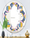 Retro Circular Design I - Modern Round or Oval Wall Mirror - Quatrefoil