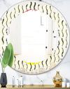 Wave Pattern - Modern Round or Oval Wall Mirror - Leaves