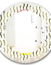 Wave Pattern - Modern Round or Oval Wall Mirror - Leaves