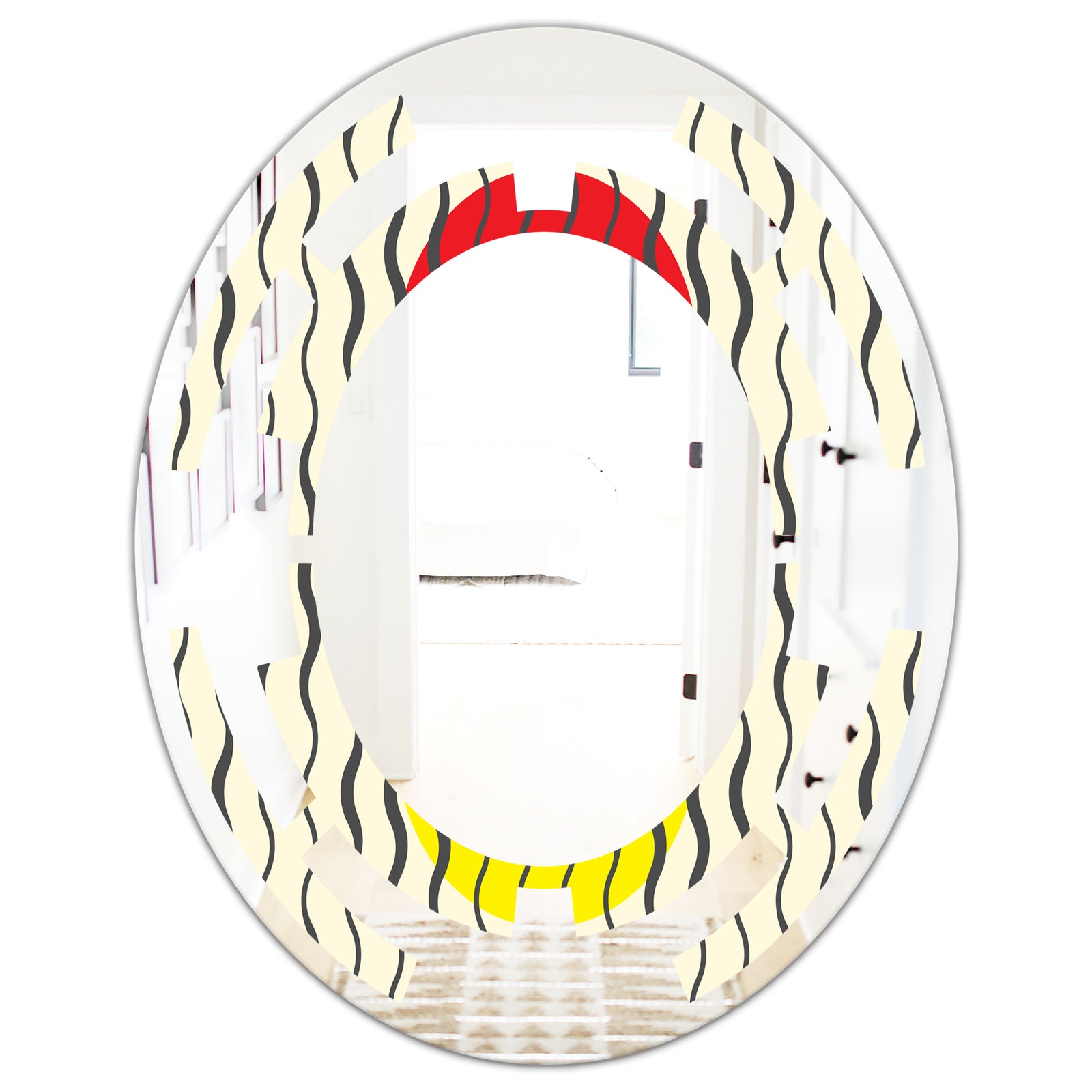 Wave Pattern - Modern Round or Oval Wall Mirror - Space