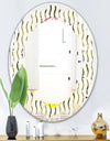 Wave Pattern - Modern Round or Oval Wall Mirror - Leaves