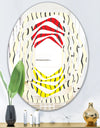 Wave Pattern - Modern Round or Oval Wall Mirror - Whirl