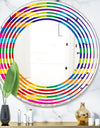 Rainbow colors simple geometric pattern. - Modern Round or Oval Wall Mirror - Wave