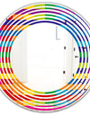 Rainbow colors simple geometric pattern. - Modern Round or Oval Wall Mirror - Wave