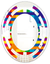 Rainbow colors simple geometric pattern. - Modern Round or Oval Wall Mirror - Space