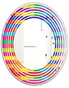 Rainbow colors simple geometric pattern. - Modern Round or Oval Wall Mirror - Wave