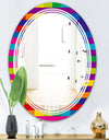 Rainbow colors simple geometric pattern. - Modern Round or Oval Wall Mirror - Triple C