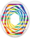 Rainbow colors simple geometric pattern. - Modern Round or Oval Wall Mirror - Whirl