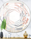 Round geometric textured pattern - Modern Round or Oval Wall Mirror - Whirl