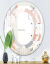 Round geometric textured pattern - Modern Round or Oval Wall Mirror - Space