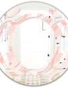 Pink Elegant Pastel Waves - Modern Round or Oval Wall Mirror - Space