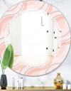 Pink Elegant Pastel Waves - Modern Round or Oval Wall Mirror - Triple C