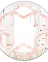 Pink Elegant Pastel Waves - Modern Round or Oval Wall Mirror - Hexagon Star