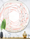 Pink Elegant Pastel Waves - Modern Round or Oval Wall Mirror - Whirl