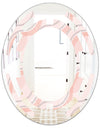 Pink Elegant Pastel Waves - Modern Round or Oval Wall Mirror - Space