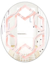 Pink Elegant Pastel Waves - Modern Round or Oval Wall Mirror - Hexagon Star