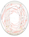 Pink Elegant Pastel Waves - Modern Round or Oval Wall Mirror - Whirl