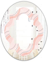 Pink Elegant Pastel Waves - Modern Round or Oval Wall Mirror - Quatrefoil