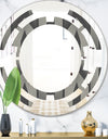 Mimimal Black and White Design III - Modern Round or Oval Wall Mirror - Space