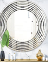 Mimimal Black and White Design III - Modern Round or Oval Wall Mirror - Wave