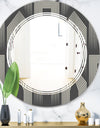 Mimimal Black and White Design III - Modern Round or Oval Wall Mirror - Triple C