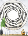 Mimimal Black and White Design III - Modern Round or Oval Wall Mirror - Whirl