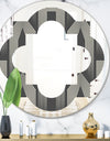 Mimimal Black and White Design III - Modern Round or Oval Wall Mirror - Quatrefoil